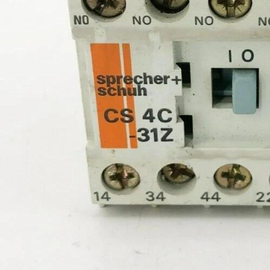 Used Sprecher + Schuh CS4C-31Z Industrial Control Relay 600VAC 24VDC