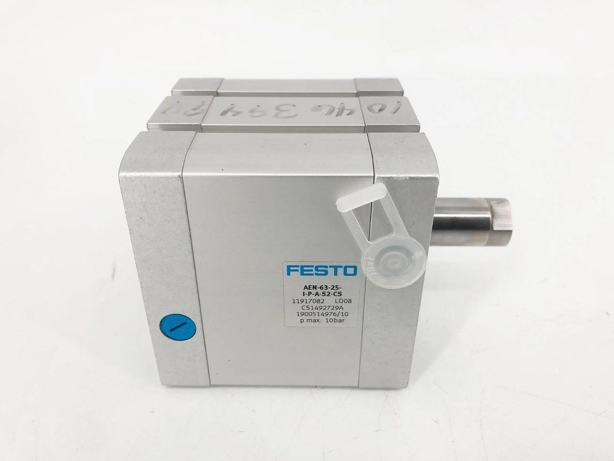 New Festo AEN-63-25-I-P-A-S2-CS Cylinder 25mm Stroke 63mm Bore 4687633 - No Box
