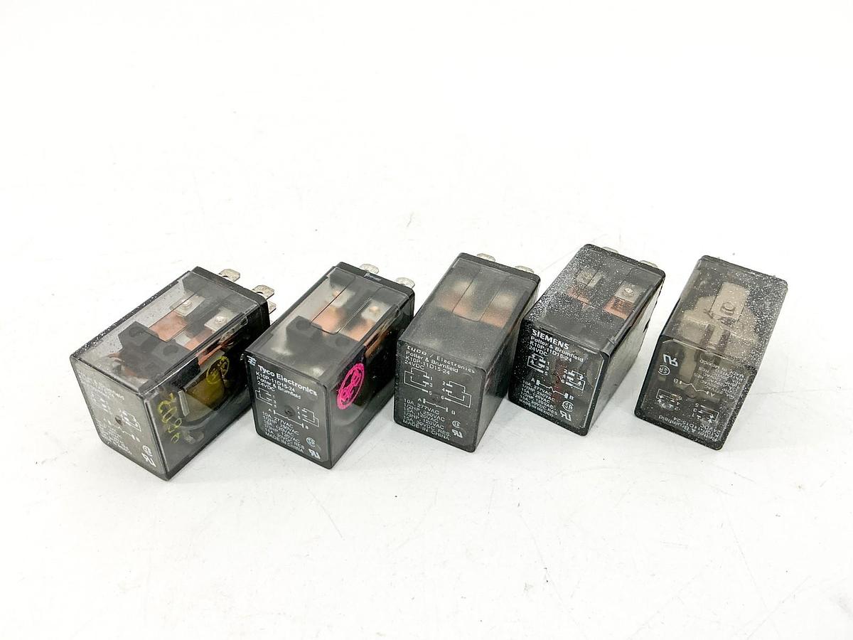 Used New Lot of 5 Tyco Potter & Brumfiel K10P-11D15-24 Relay 24VDC 10A 1/2HP