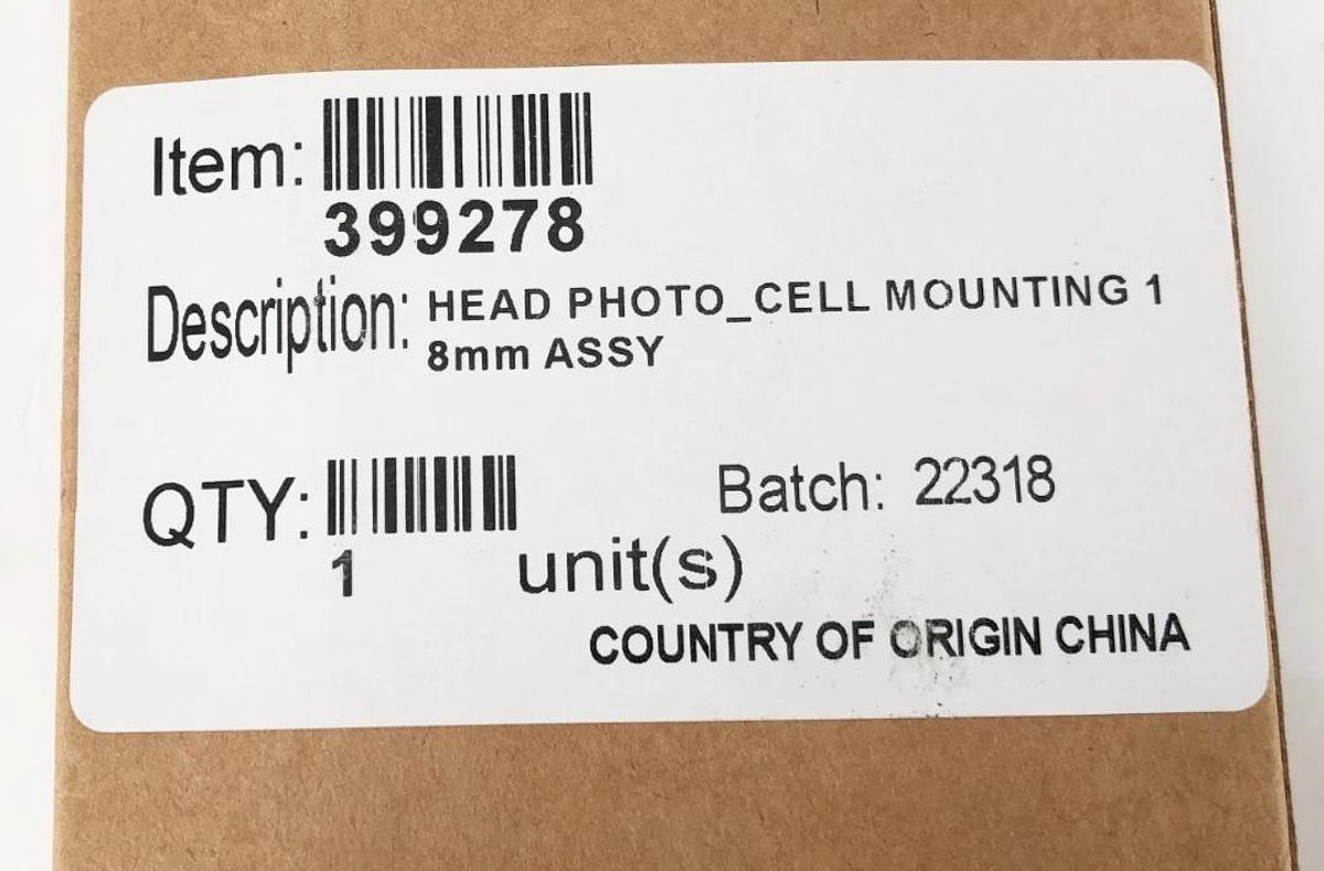 New Videojet 399278 Head Photo-Cell Mounting 8mm Assembly