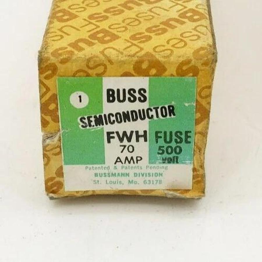 Lot of 2 New Bussmann FWH-70A Semiconductor Fuses 70A 500V