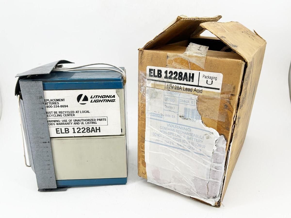 New Lithonia Light ELB1228AH Sealed Rechargeable Battery 12V 28A