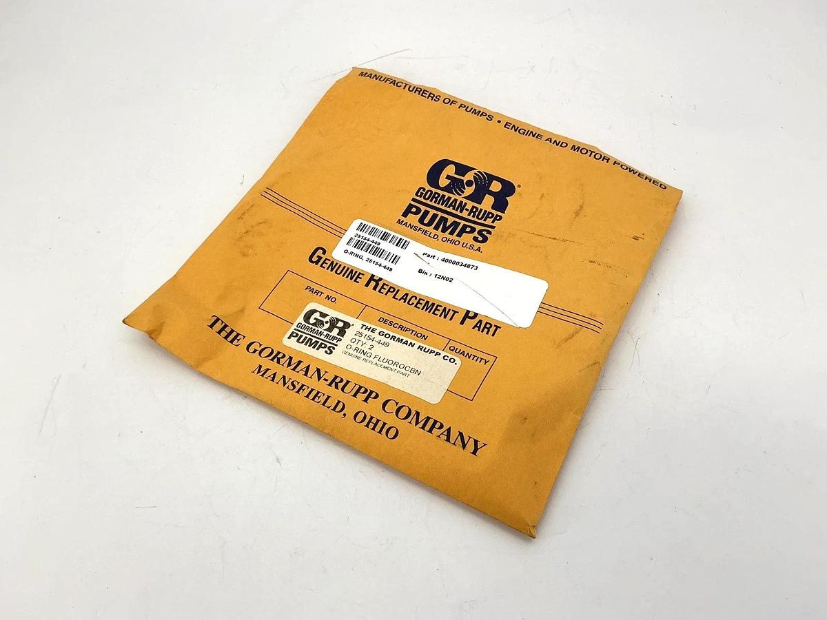 Bag of 2 New Gorman-Rupp Pumps 25154-449 O-Rings Fluorocarbon 25154449