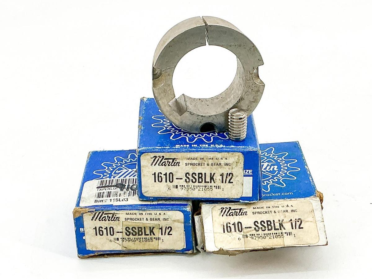 New Lot of 3 Martin 1610-SSBLK-1/2 Taper-Lock Bushing 1/2" Bore