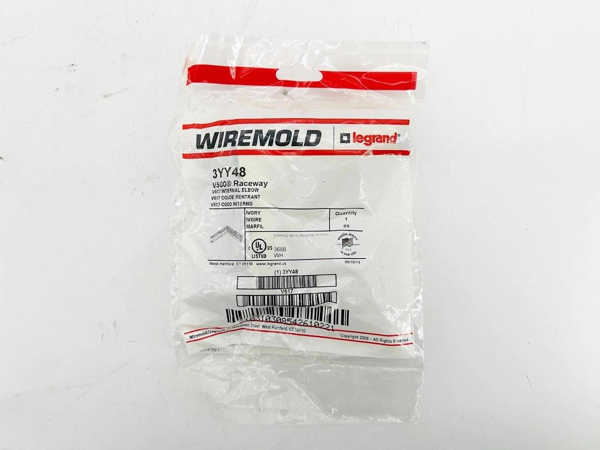 New Lot 5 Wiremold 3YY48 V500 Raceway V517 Internal Elbow