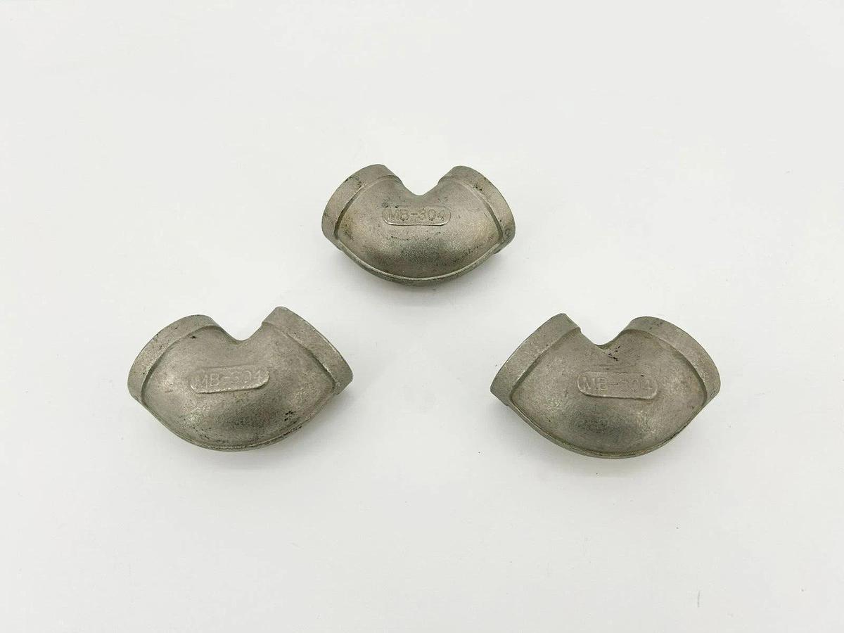Lot of 3 New MB-304 Elbows, 150-3/4", 90 Degree, Stainless
