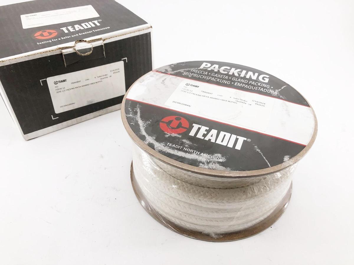 New Teadit P2030.12 Packing Meta-Aramid Fiber w/ PTFE 2030 1/2" 5LB Reel