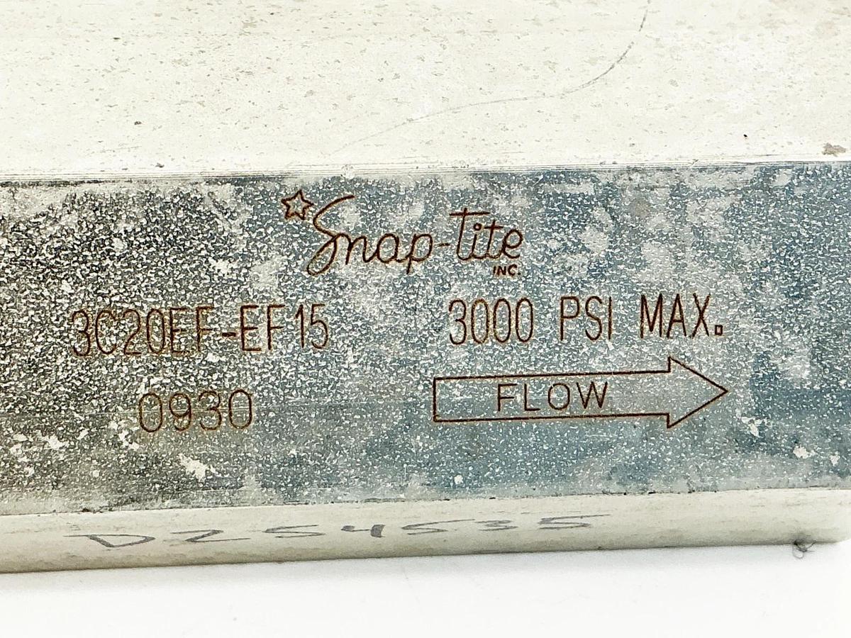New Snap-Tite 3C20EF-EF15 Hydraulic Check Valve 3000PSI