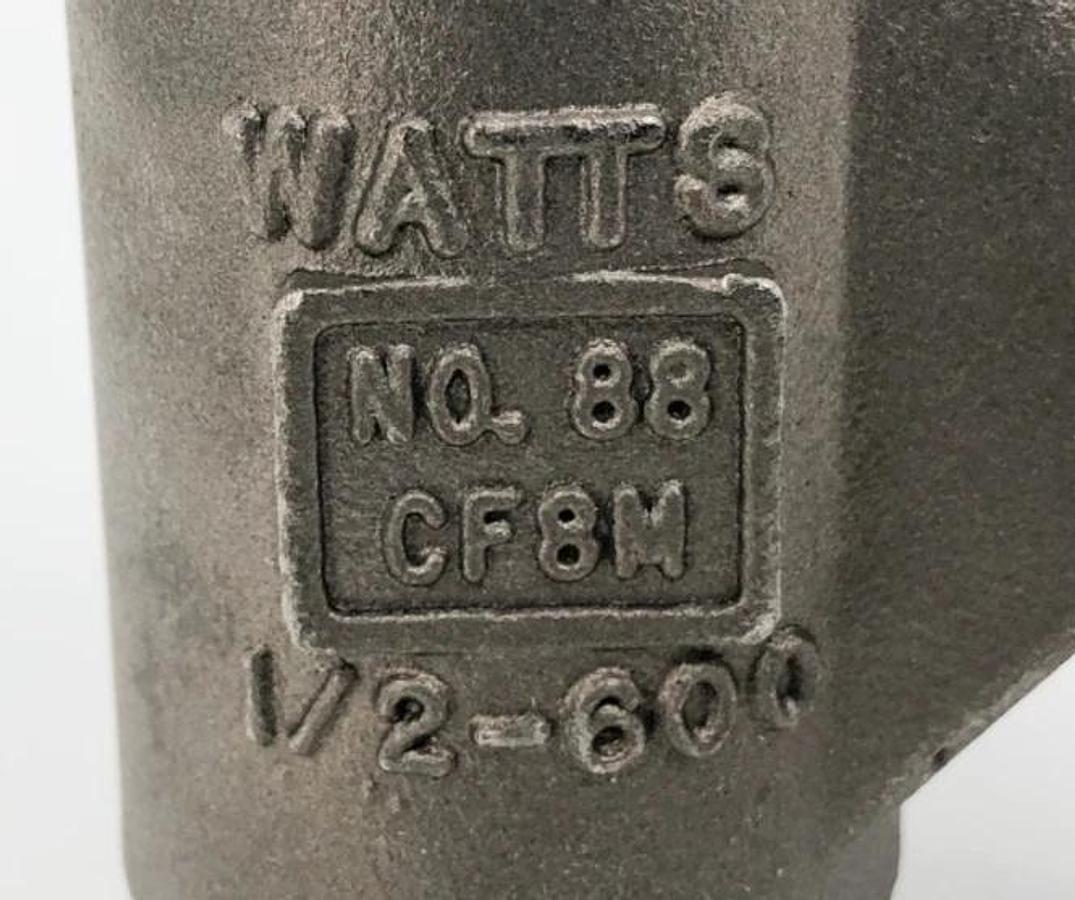New Watts 88S-1/2 Y-Strainer 1/2" NPT Class 600 CF8M Stainless Steel 0701004