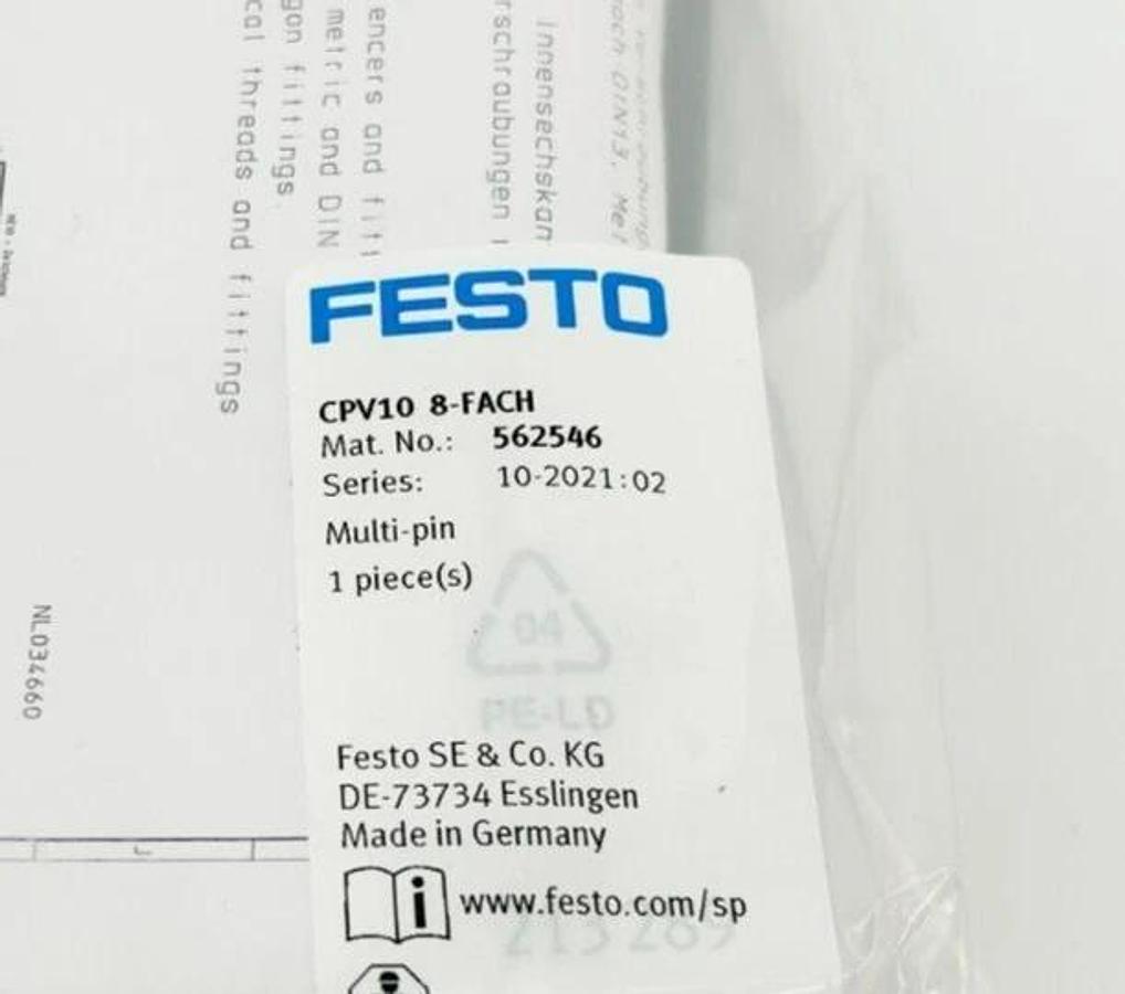 New Festo CPV10 8-FACH Multi-Pin Valve Terminal Control 562546