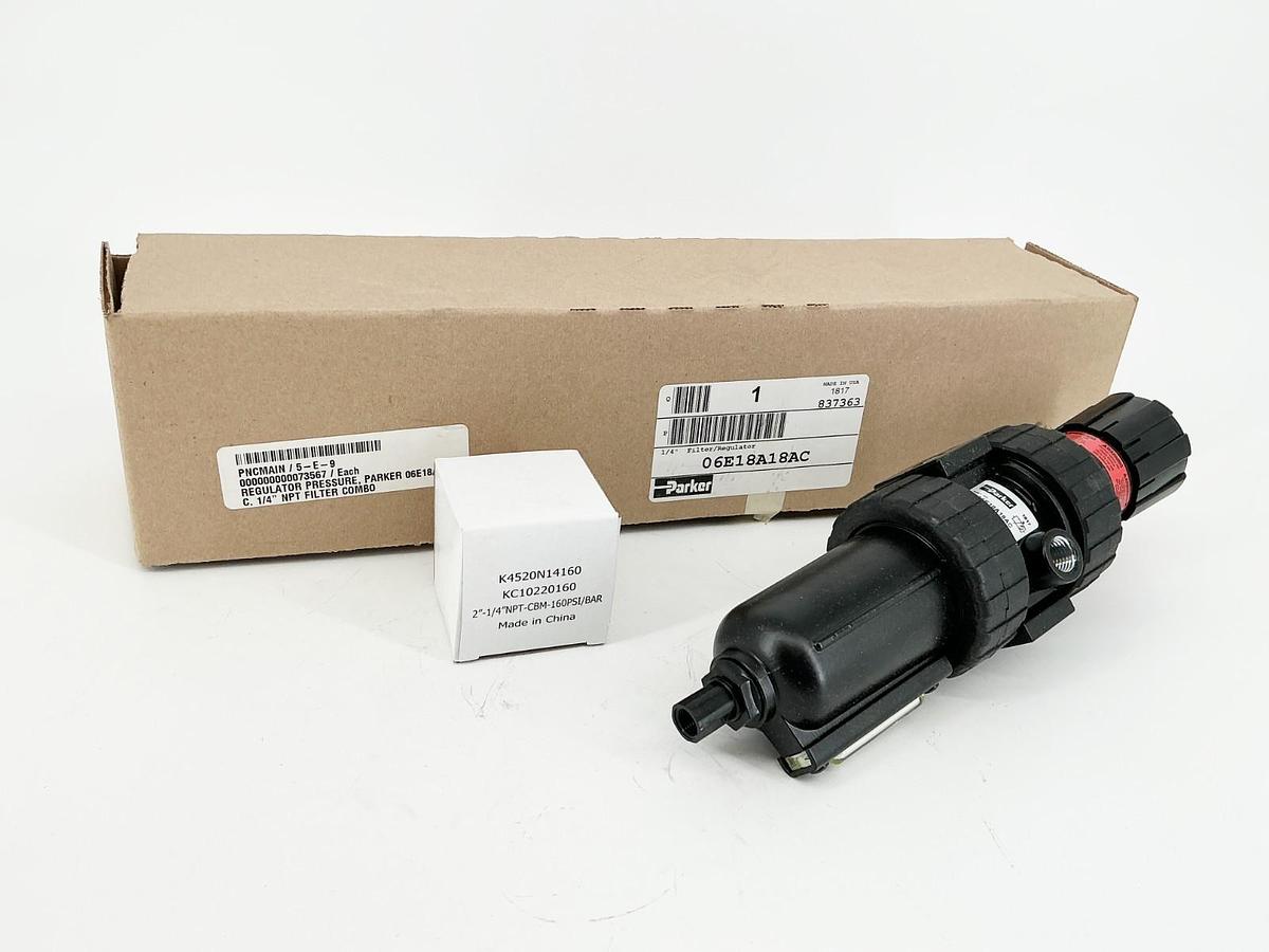 New Parker 06E18A18AC Pressure Regulator 1/4"NPT 250PSI 175F 1700kPA
