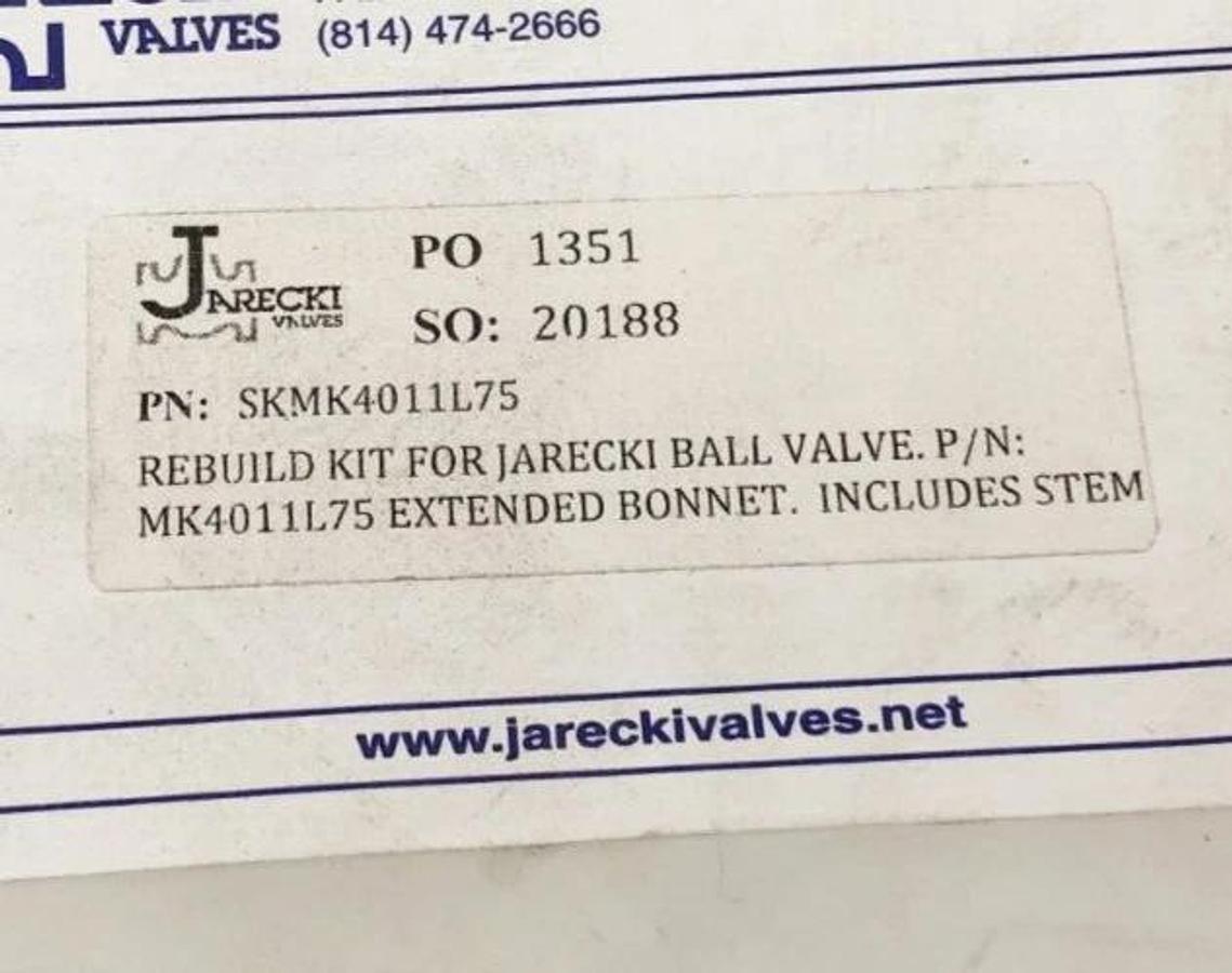New Jarecki Valves SKMK4011L75 Rebuild Kit For MK4011L75