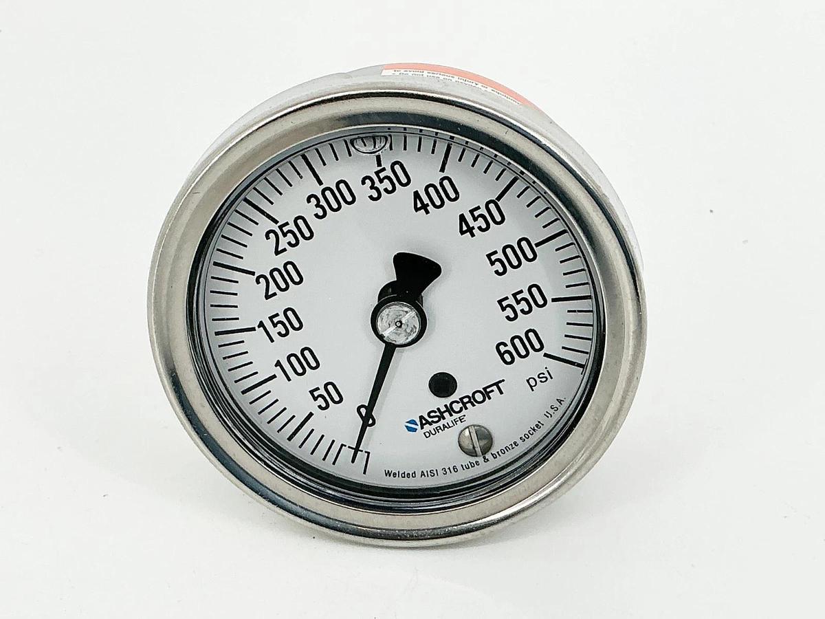 New Ashcroft 25-1009-AWL-02B-600# Pressure Gauge 0-600PSI 2.5" Face 1/4" NPT