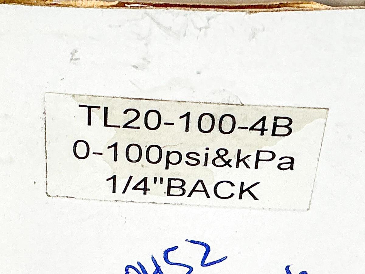New Weiss TL20-110-4B Pressure 0-100PSI 1/4" 2" Face
