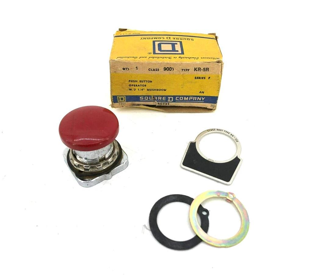 New Square D 9001KR5R Ser. F Mushroom Red Push Button Operator 2-1/4"