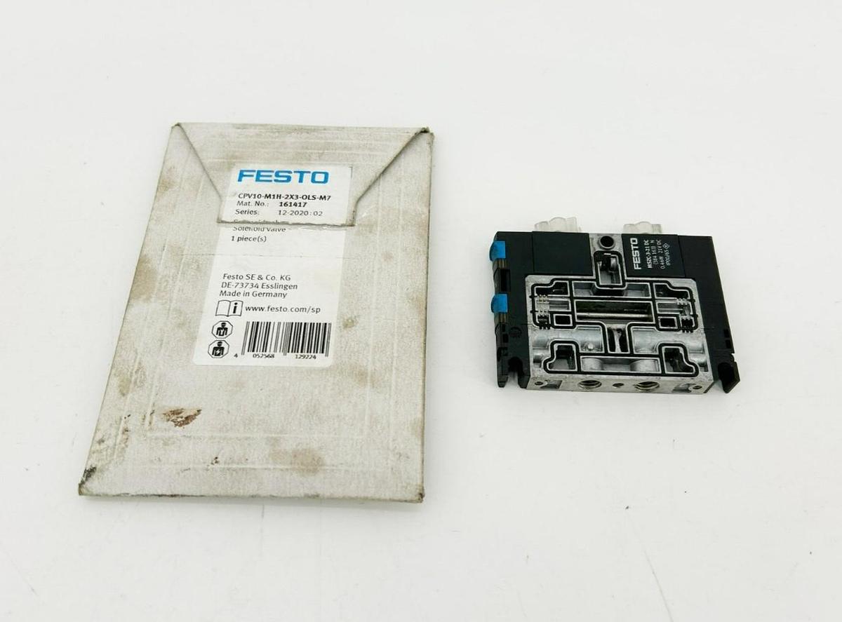 New Festo CPV10-M1H-2X3-OLS-M7 Solenoid Valve, 161417, 21VDC, MSZC-3-21 DC