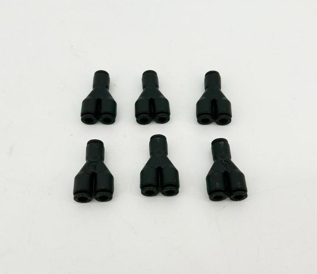 Lot of 6 New Lawson 56065 Y Unions, 5/32" 4mm Tube OD, Glass Reinforced Nylon