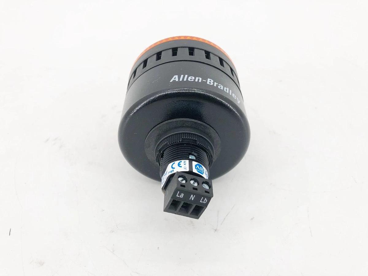 New Allen Bradley 855PC-B24LE522 Panel Mount Sounder w/ Amber LED 24VAC/DC