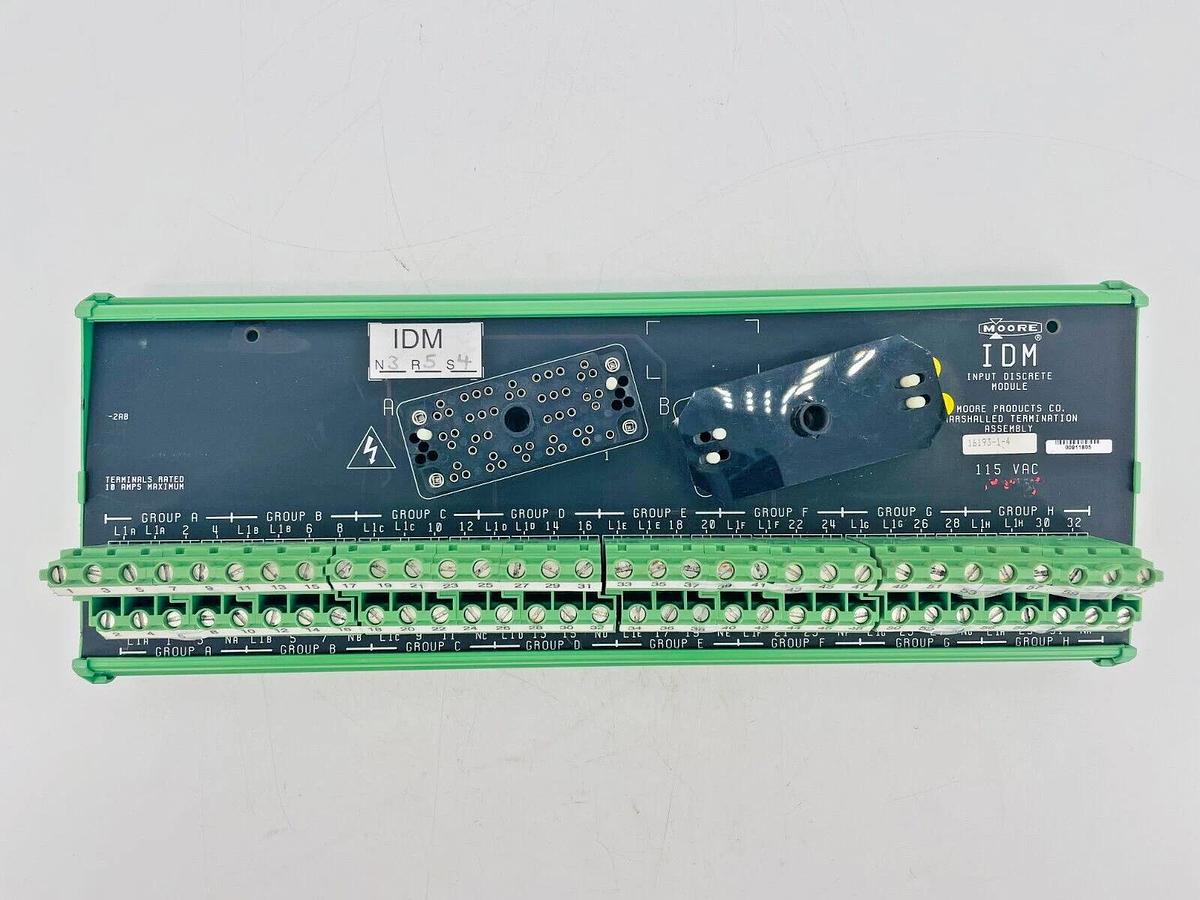 Used Siemens Moore 16193-1-4 IDM Marshalled Termination Board 115VAC