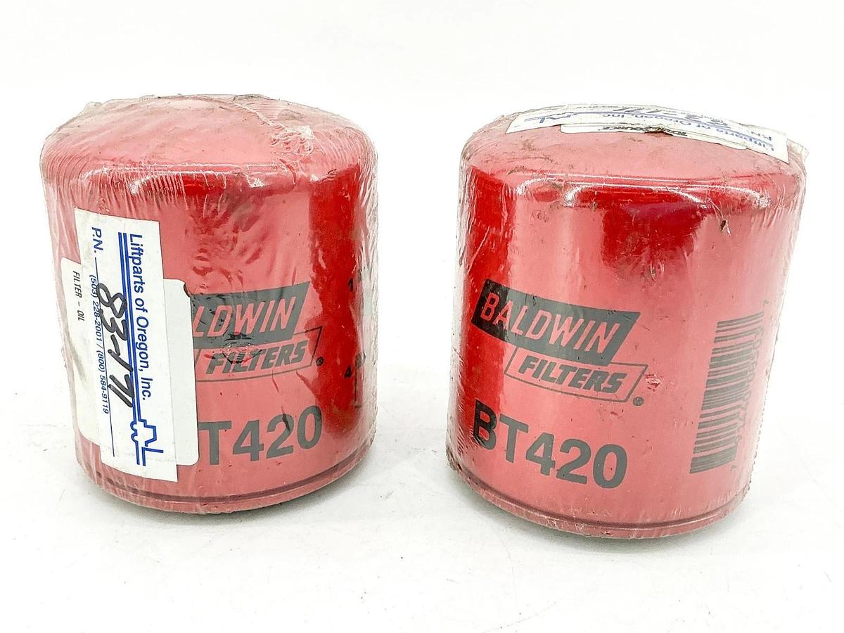 New Lot of 2 Baldwin Filters BT420 Spin On Oil Filter 27 Micron 3/4 - 16