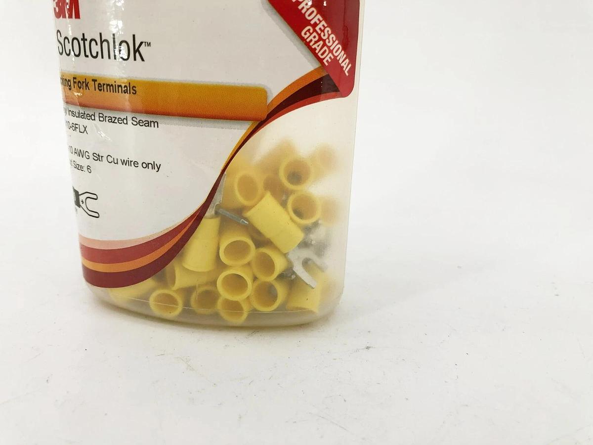 New 3M Scotchlok MV10-6FLX Locking Fork Terminals 12-10 AWG #6 Stud (Pack of 50)