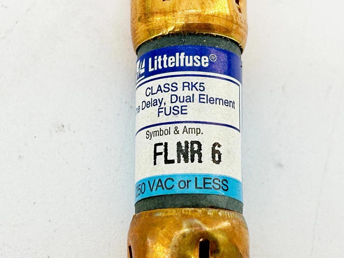 New Lot of 7 Littelfuse FLNR 6 Time Delay Dual Element Fuse 6A 250V