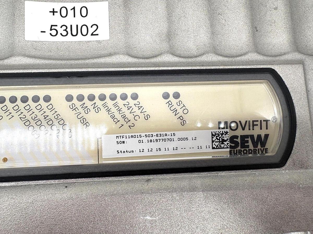 Used SEW Eurodrive MTF11A015-503-E31A-15 Movifit Inverter Status 12-12-15-11-12-11-11