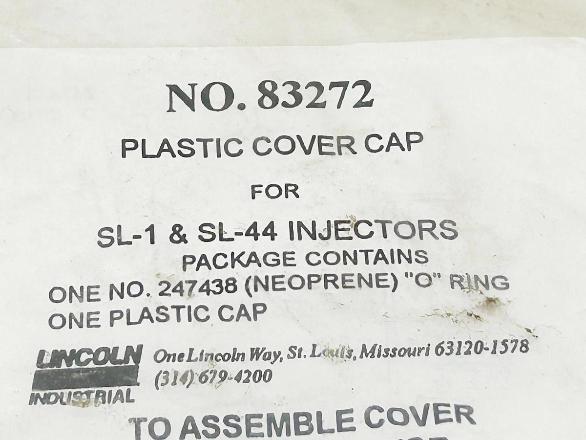 New Lot of 3 Lincoln 83272 Plastic Cap for SL-1 and SL-44 Injectors