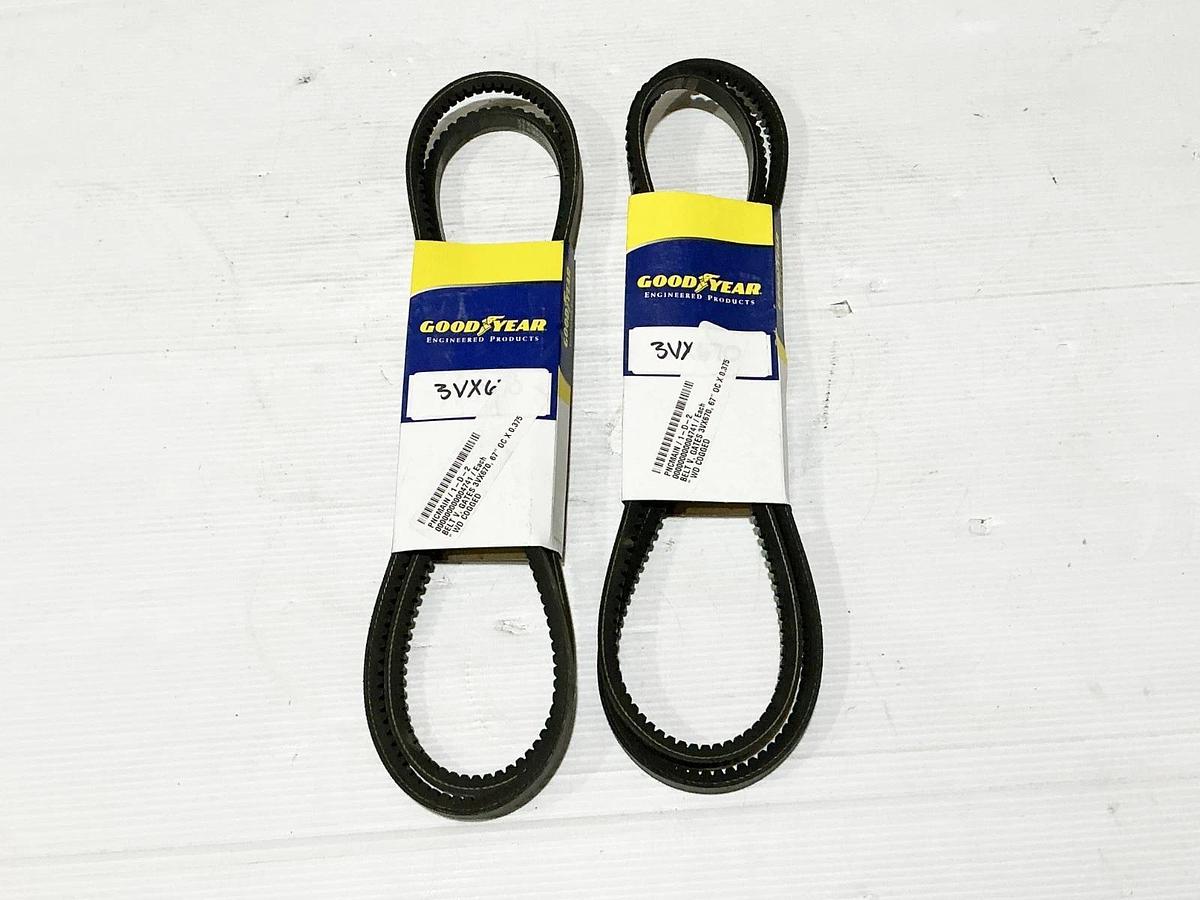 New lot of 2 Goodyear 3VX670 Cogged V-Belt 67" OD 3/8"Width 1 Rib- No Box