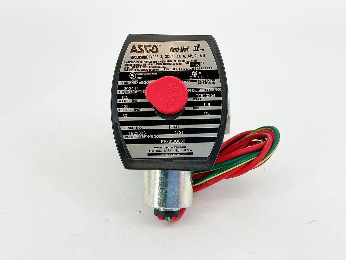 New Asco EF8210G030 Solenoid Valve 125PSI 1/2" 11.6W 24VDC
