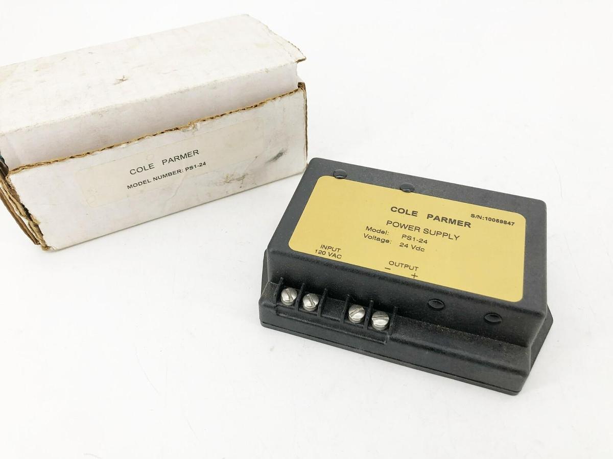 New Cole Parmer PS1-24 Power Supply 120VAC to 24VDC 70mA