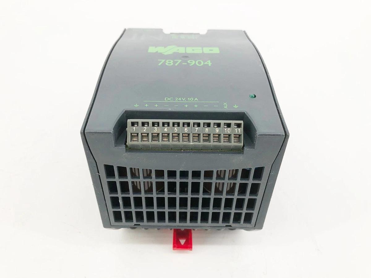 New WAGO 787-904 AC/DC DIN Rail Power Supply 24.7 VDC 10A