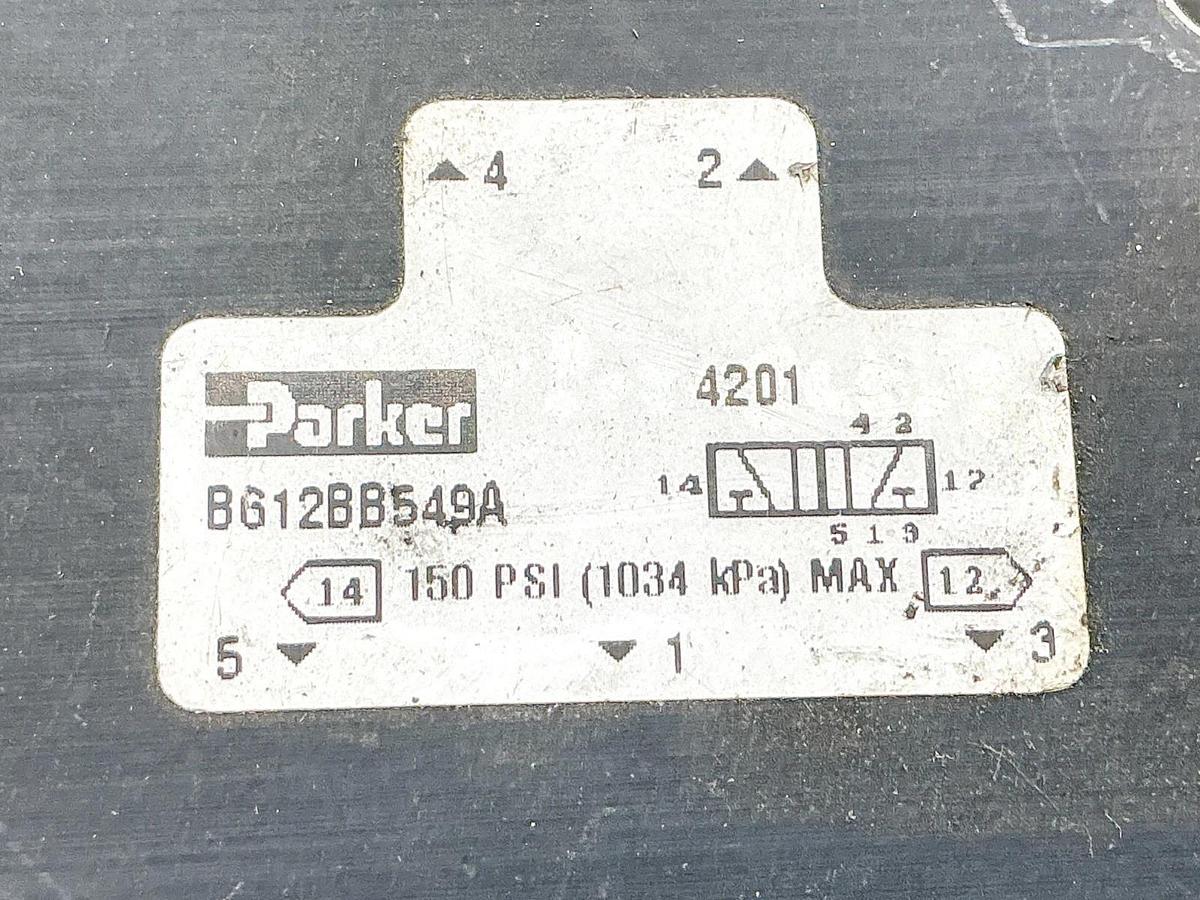 Used Parker B612BB549A Solenoid Valve 150PSI 1034kPa