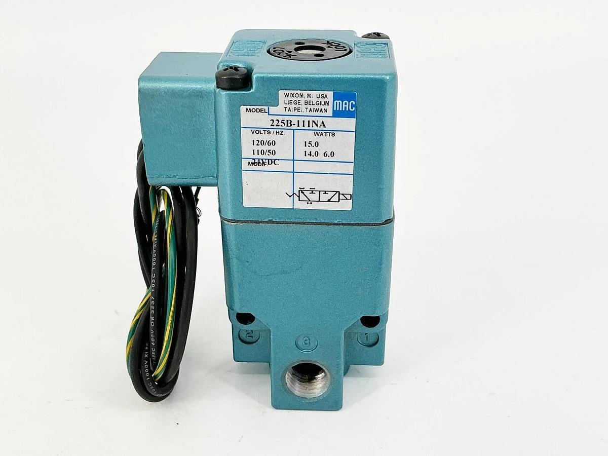 New MAC Valves 225B-111NA Solenoid Valve 110/120V 50/60Hz 15W