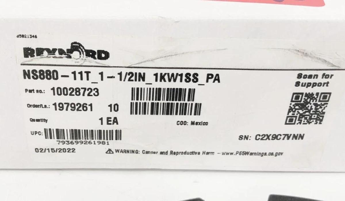 New Rexnord 10028723 TableTop Sprocket NS880-11T_1-1/2IN_1KW1SS_PA