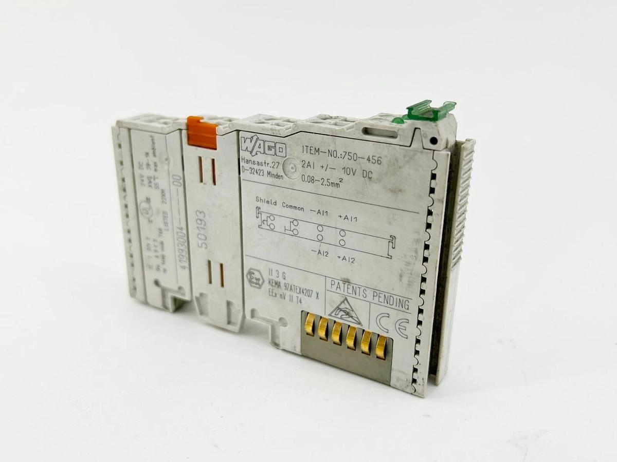 New Wago 750-456 Analog Input Module 10VDC 80MA 2 Channel