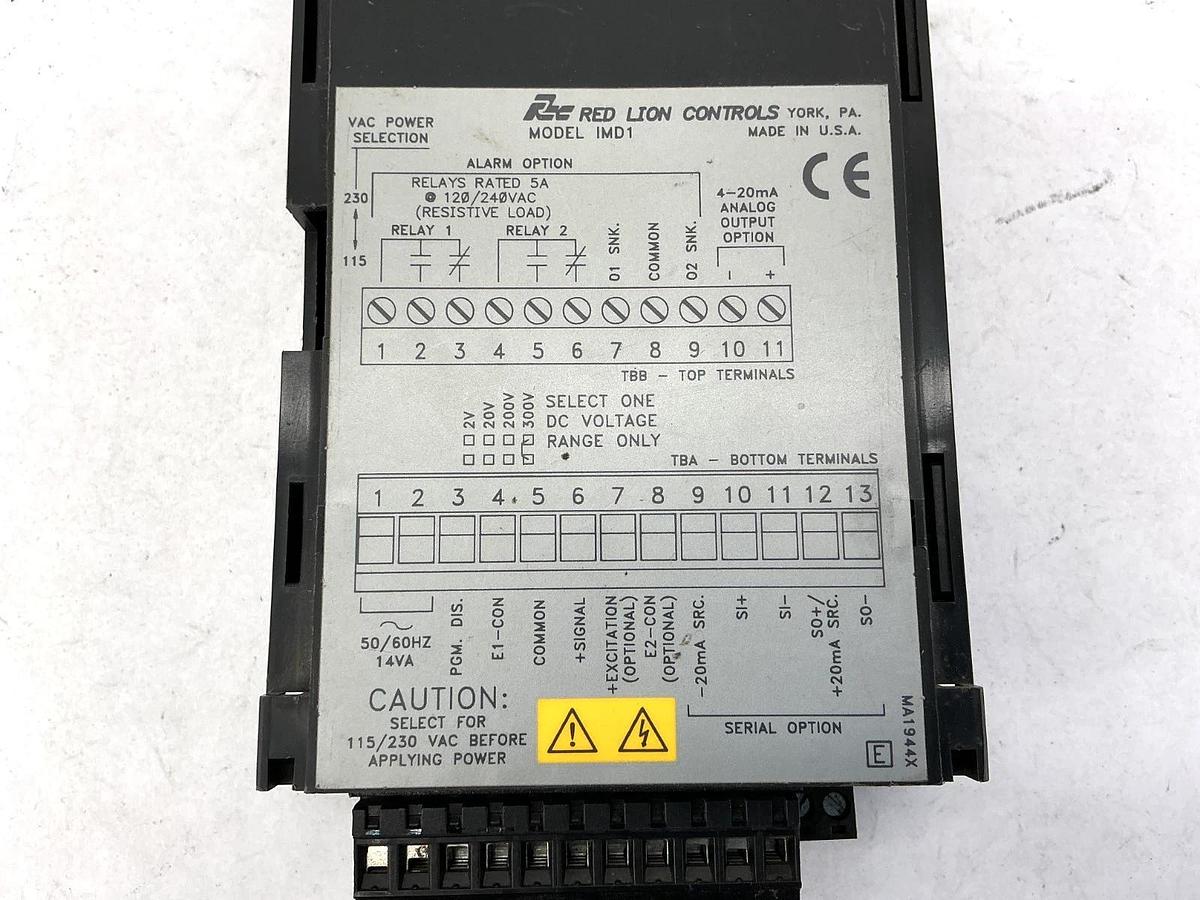Used Red Lion Controls IMD13167 Panel / Voltage Meter 120/240VAC IMD1