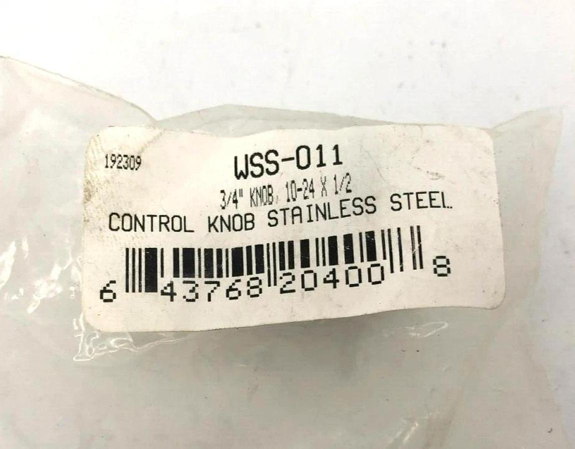 Lot of 2 New WSS-011 Stainless Steel Knurled Control Knobs 3/4" Dia. 10-24 x 1/2