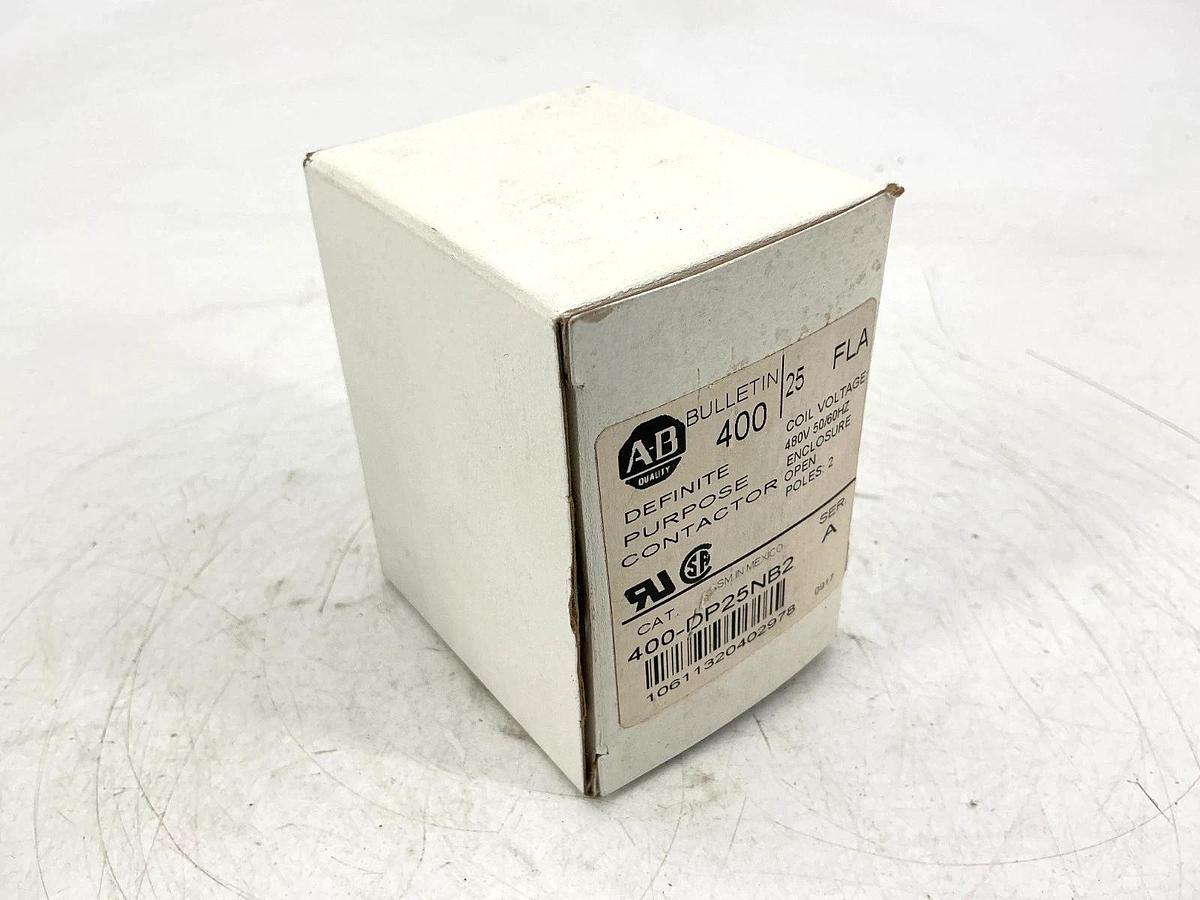 New Allen Bradley 400-DP25NB2 Ser A Definite Purpose Contactor 2P 480V 50/60HZ