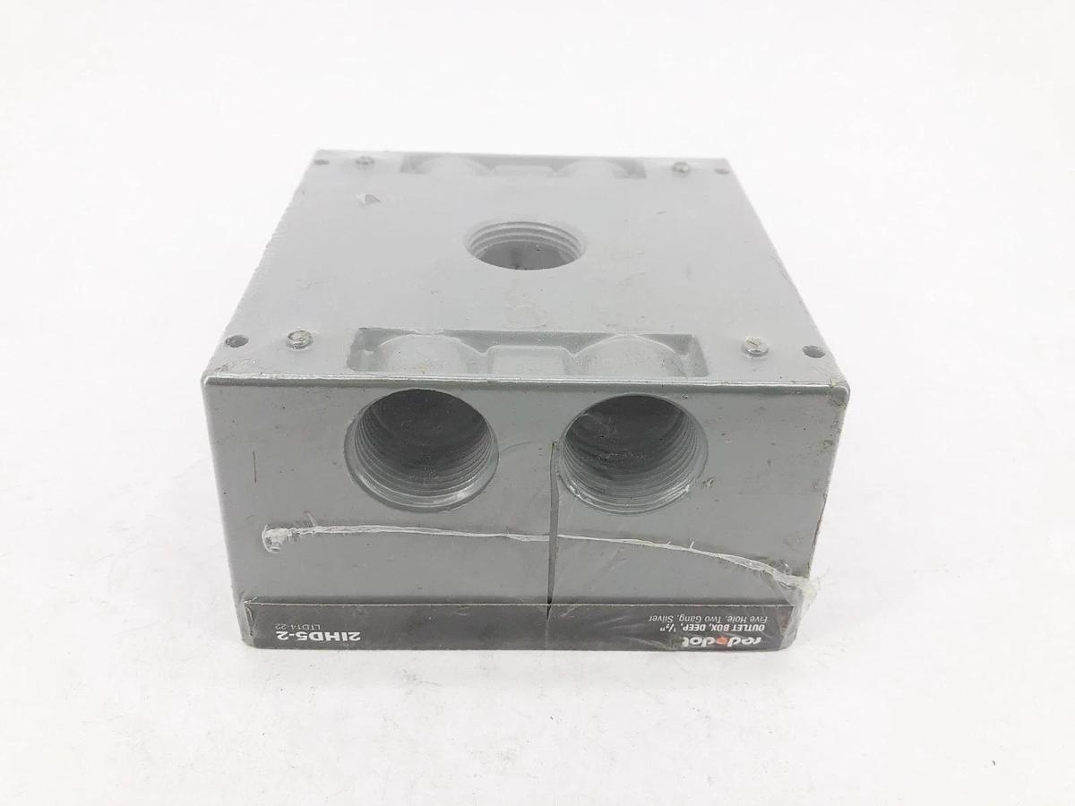 Lot of 2 New Red Dot 2IHD5-2 Weatherproof Outlet Box 3/4" 5-Hole 2-Gang LTD14-22