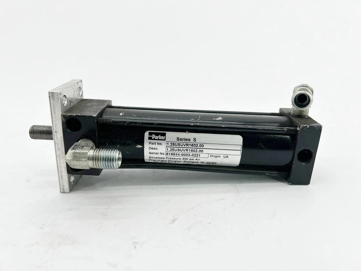 Used Parker 1.25USUVR1602.00 Pneumatic Cylinder 200PSI 1.25" Bore 2" Stroke