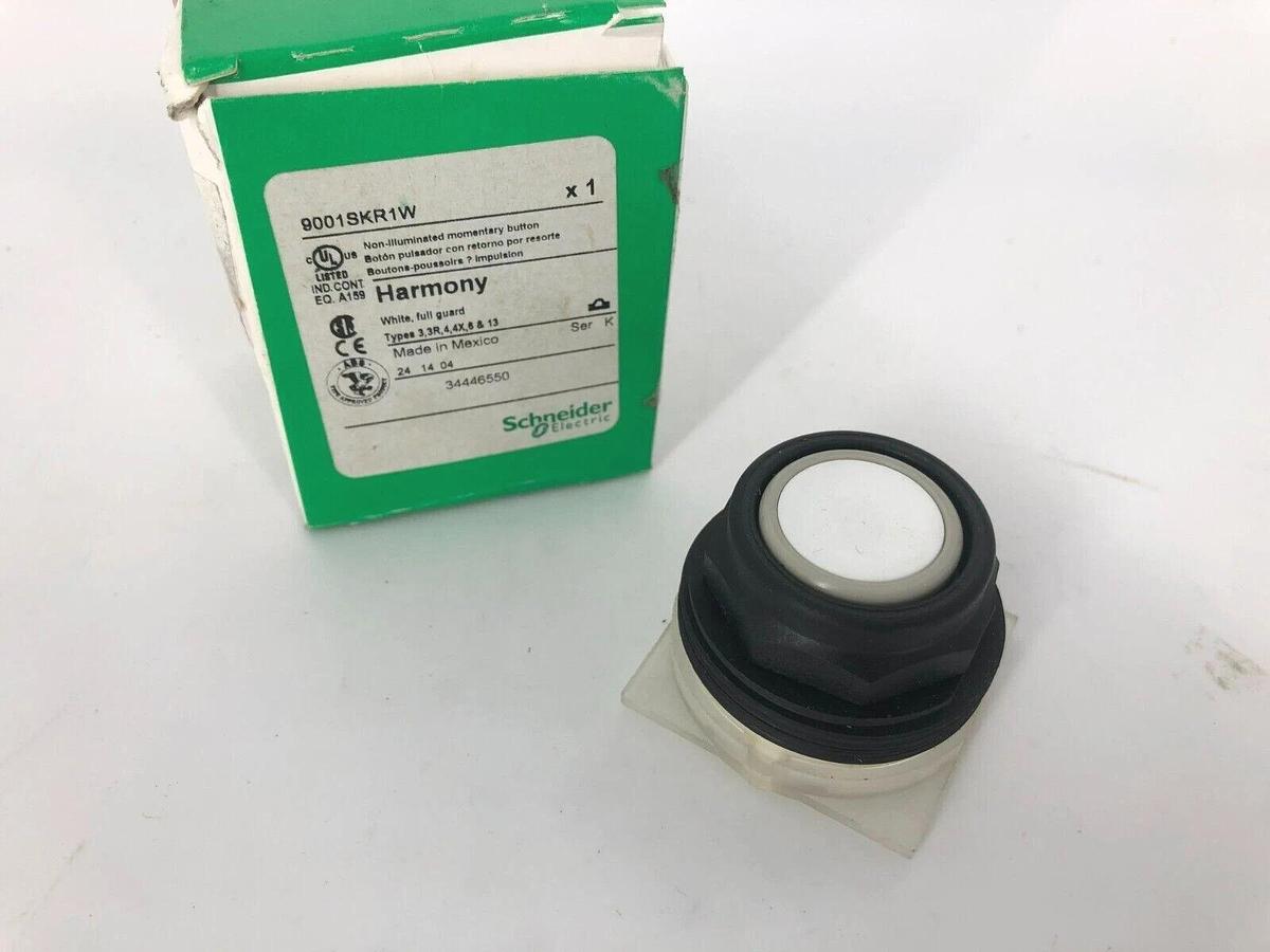 Used Schneider Electric 9001SKR1W Pushbutton Operator White New Surplus