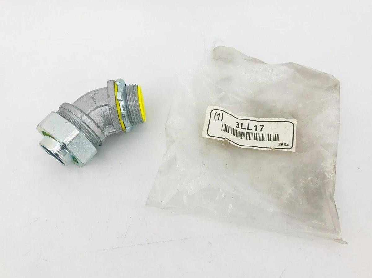 New Hubbell Raco 3564 Insulated Connector 1" 45 Deg. 3LL17