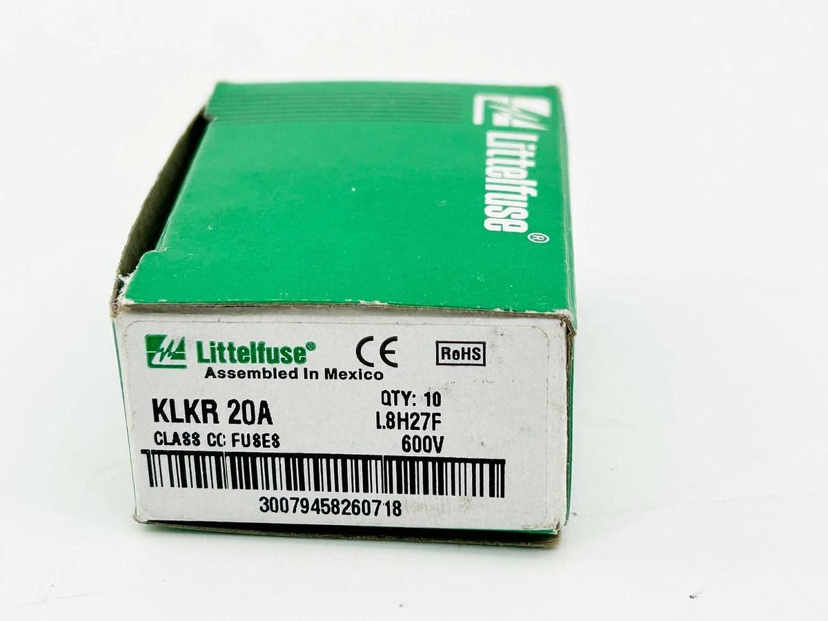 New Box Of 10 Littelfuse KLKR-20 Current Limiting Time Delay Fuse 20 600V