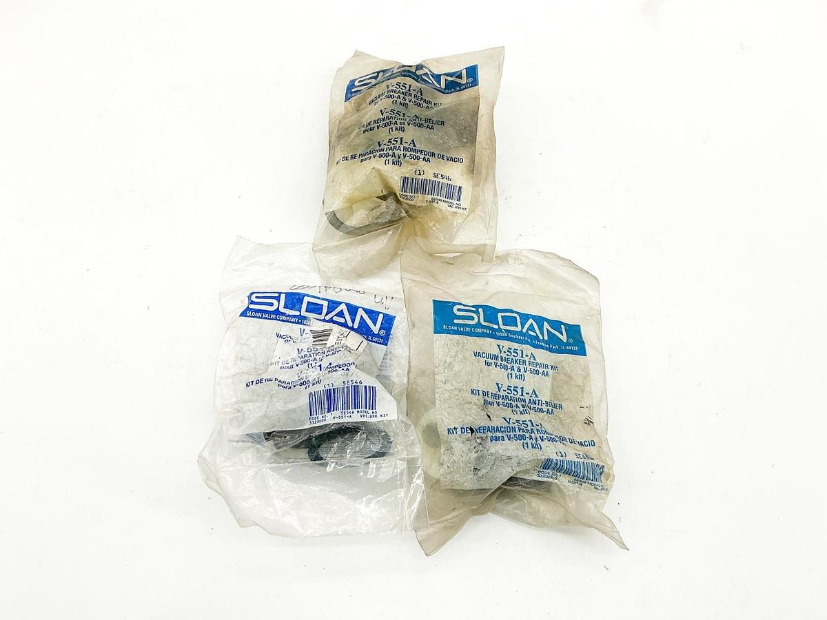 New Lot of 3 Sloan V-55-A Vacuum Breaker Repair Kit