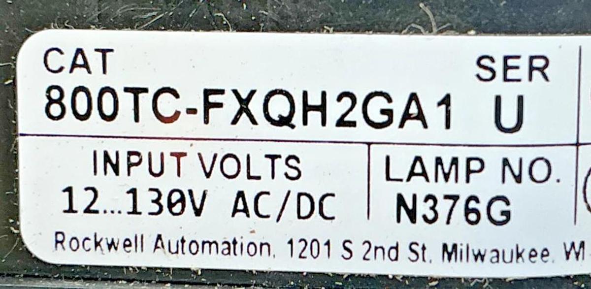 New Allen Bradley 800TC-FXQH2GA1 Ser U Push-Pull Device 2-Pos Green LED 12-130V