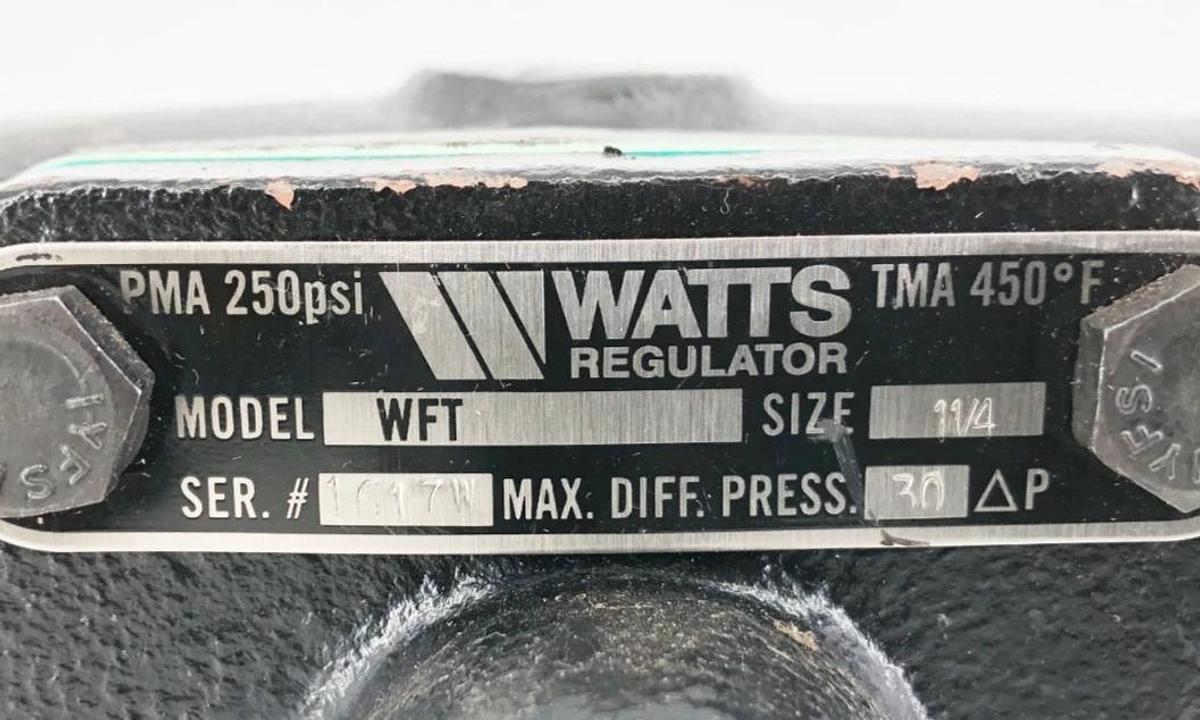 New Watts WFT-30 Regulator 250psi 1-1/4" Max Diff. Press. 30 ΔP - No Box