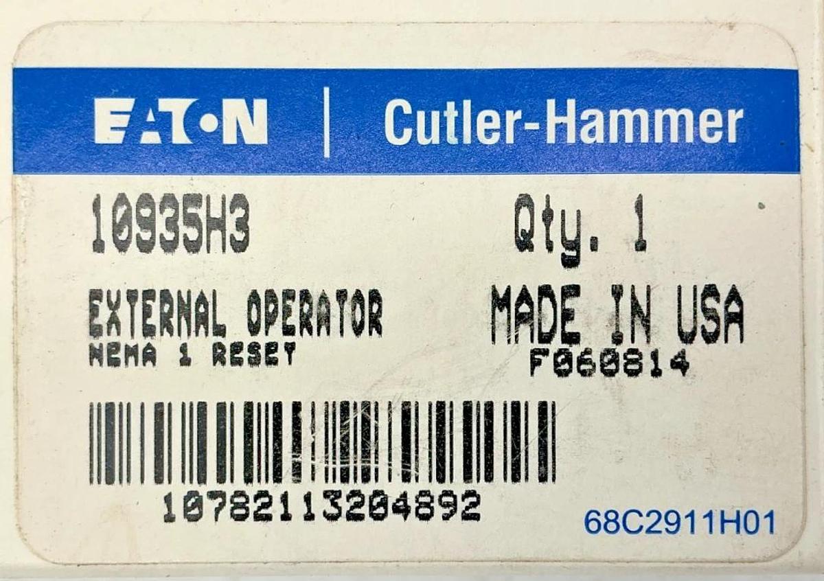 New Eaton Cutler-Hammer 10935H3 External Operator Nema 1 Reset Pushbutton