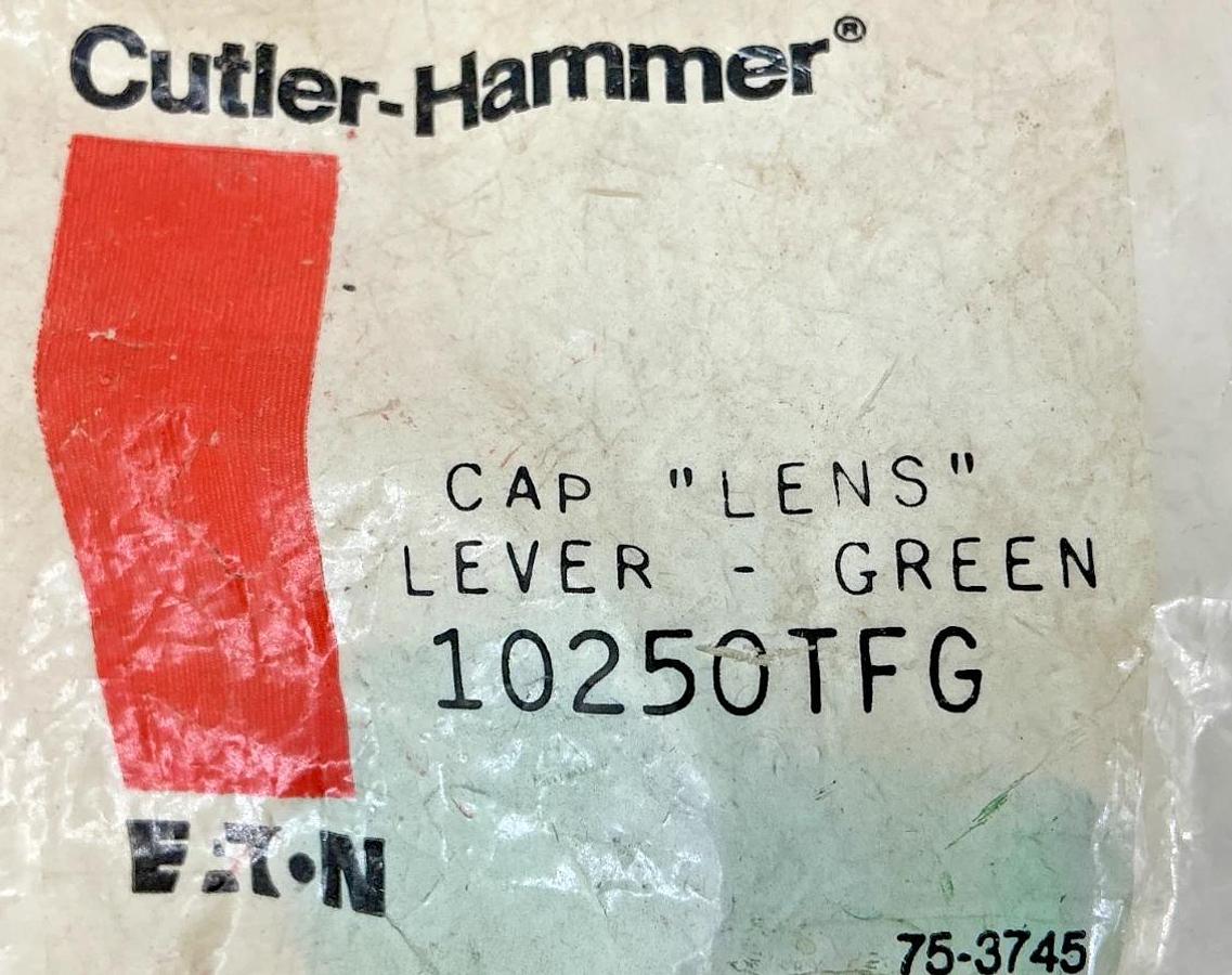Lot of 2 New Eaton Cutler-Hammer 10250TFG Selector Switch Cap Lens Lever Green