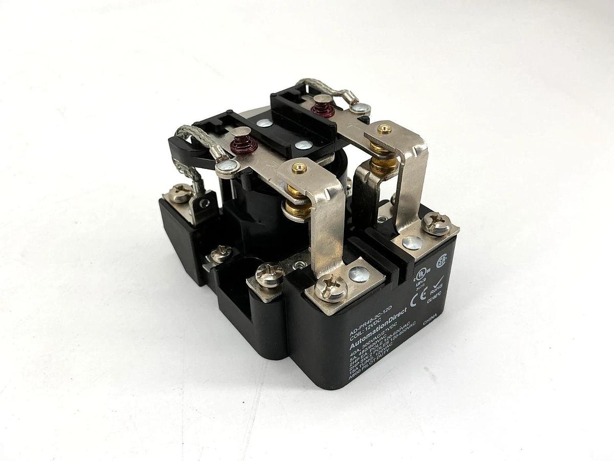 New Automation Direct AD-PR40-2C-12D Power Relay 40A 300VAC Coil: 12VDC - No Box